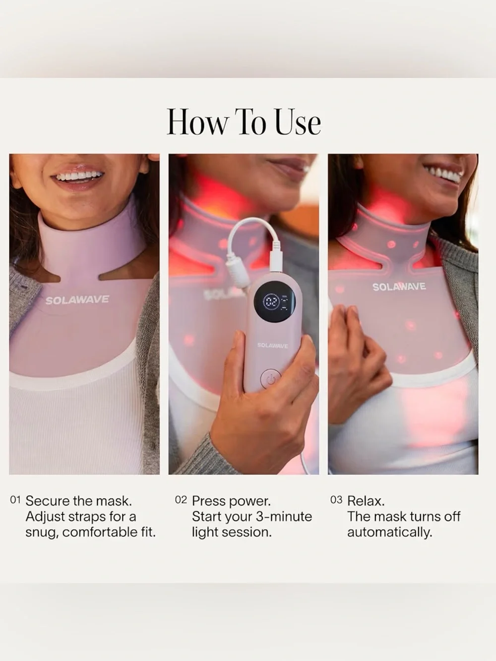 Solawave BOGO - Pink LED Facial & Neck+Chest Masks